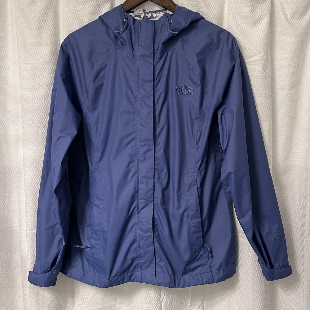 The North Face Dryvent Women's Rain Jacket Full Zip Hooded Blue, Size L READ‎
